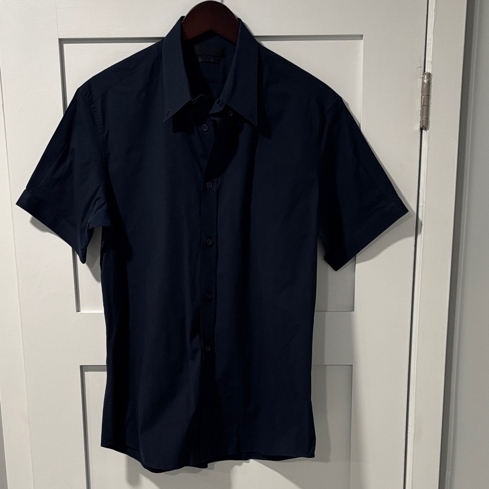 Alexander McQueen Dark Blue Casual Button Down Shirt